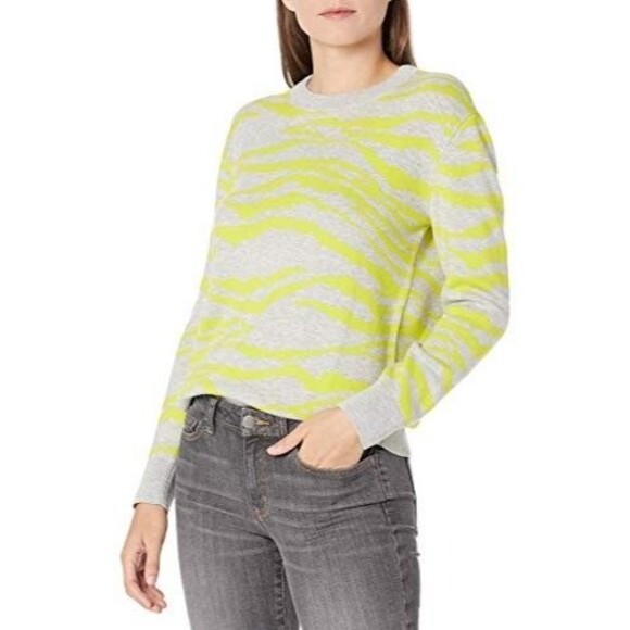 Daily Ritual Womens Zebra Striped Sweater Size M Crew Neck Long Sleeve - Picture 5 of 11
